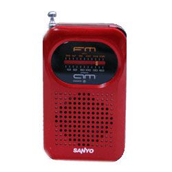 Sanyo RP63 FM/AM Personal Mini Micro Pocket Radio Red