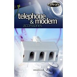 Telephone Triple Adaptor 3 in to 1 phone socket plug