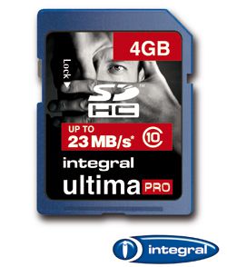 Integral High Speed 4GB SDHC Card 23 Mb/s + USB Reader