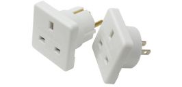 Mercury 429.907 European Schuko Socket Twin Pack EU & US Travel Adaptors - White