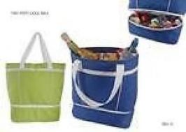 KS Brands BB0115 Beach Cooler Bag Zip Off Bottom Insulated Picnic Bag Blue Green
