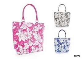 KS Brands BB0774 Bright Coloured Floral Print Straw Bag Assorted Colours - New