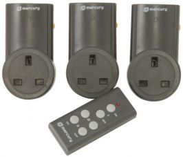 Mercury Remote Control Wireless Plug In Mains Socket Set Of 3 Wall Plugs