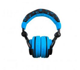 Urbanz Block DJ Style Full Ear Headphones + Case Blue