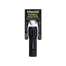 Infapower F011 3W Aluminium Powerful Pocket Torch Flashlight Batteries Included