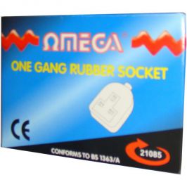 Omega 21085 Rubber One Gang High Visibility Loose 13A Mains Power Socket BS1363A