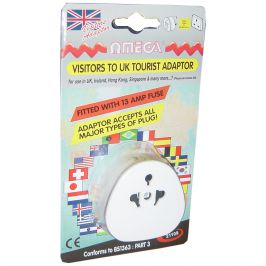 Omega 21109 Travel Universal Adaptor for UK Visitors USA EU China Australia New