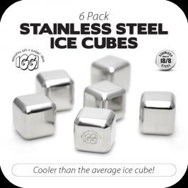 IGGI GH-017 Made Of High Quality Food Grade Stainless Steel Ice Cubes - 6 Pack