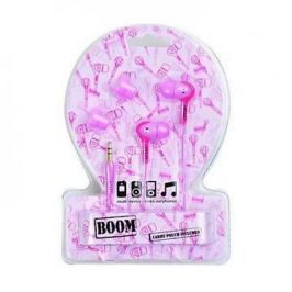 Urbanz Boom In Ear Canal Bud Stereo Headphones for iPod & Mp3 Player Pink Pouch