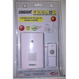 Omega 17301 Mains Plug In Cordless Wireless Door Bell Chime Weatherproof - White