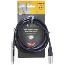 Stagg NAC3PSXM Professional Audio Music Cable Phone Plug XLR 3M 10ft 6mm - Black