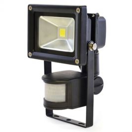 Lloytron L8511 Passive IR 10w LED Floodlight w/ Screw & Rawl Plugs - Black - New