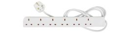 Mercury 430.011UK White Colour Home Essentials - UK 6 Gang Extension Lead 2.0m
