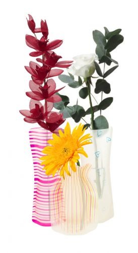 BoyzToyz RY559 Collapsible Vase Assorted Colours Flat Inflates Water Flowers New