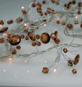 Lloytron L081 Christmas Fairy Lights 30 Micro Bulb Perspex Gems Amber Yellow New
