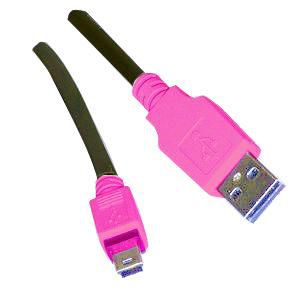 AVA RY716 USB Cable to Mini USB 2.0 Data Cable 1.8m Length Pink Connectors New