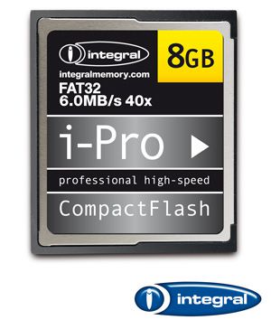 Integral i-Pro 40x 8Gb Compact Flash Memory Card