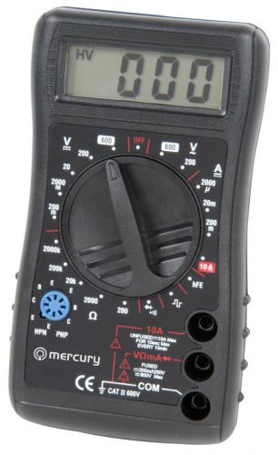 Mercury 600.035 Electrical Multimeter Digital Tester Compact Voltage Resistance
