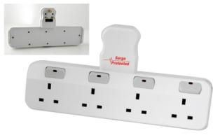 Lloytron A175 4 Way 13A Switched Plug In Mains Adaptor Surge Protector - White