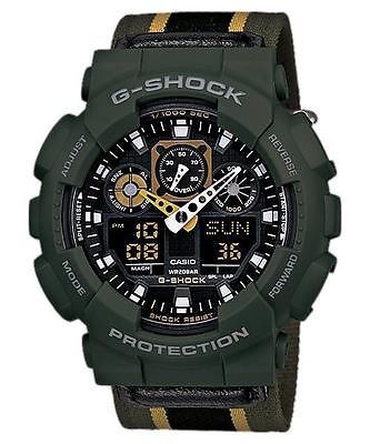 Casio GA100MC Men's G-Shock Alarm Chronograph Wrist Watch - Green Resin - New