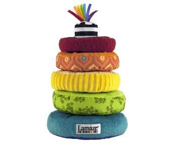 Tomy Lamaze LC27233 Baby Toy Rainbow Rings Stacking Pole Colours & Textures New