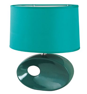 Lloytron L3106 Cleo 11.5" 29cm 40w E14 Ceramic Mains Table Light Lamp Green New