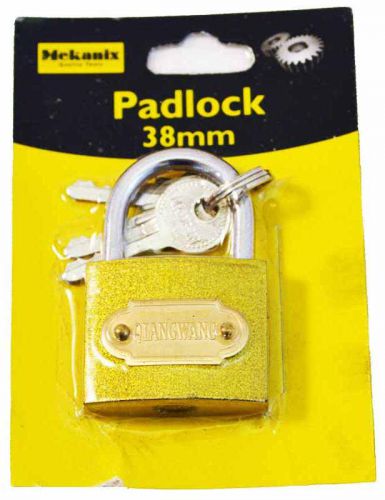 Mekanix 45/301 38mm Strong And Durable Tough Security Padlock With Two Keys New
