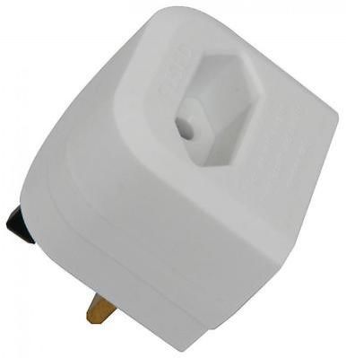 Mercury 429.810 BCA 3A Fuse 2 Pin European Plug to UK 3 Pin Travel Adaptor White