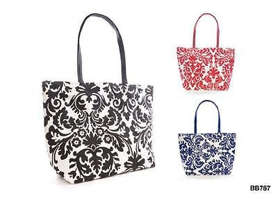 KS Brands BB0787 Paper Straw Flock Straw Print Bag Red Navy or Black Print - New