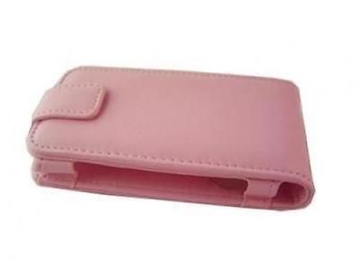 Pink Leather Flip Case Sony Ericsson Aino Mobile Phone
