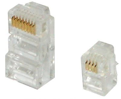 AV:Link 779.220 4P4C BUS26 Modular RJ10 USA Telephone Line Plug Plastic  - White