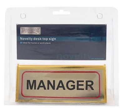 BoyzToyz RY332 Novelty Desk Sign Gold Colour Assorted Manager Managing Director