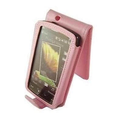 Pink Leather Flip Case for HTC Touch HD Mobile Phone