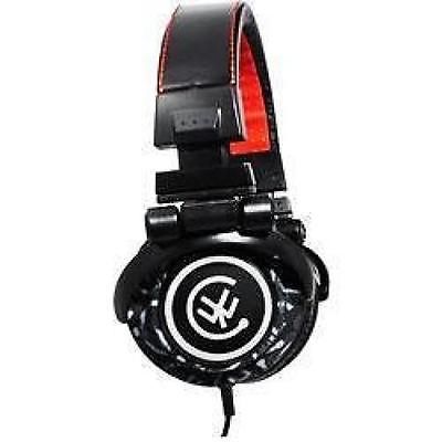 Urbanz Flash DJ Style Full Over Ear Stereo Swivel Headphones New - Red & Black