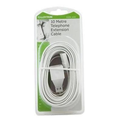 Lloytron A453 10m Home Office Telephone Line Socket Extension Lead Cable - White