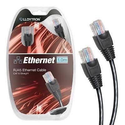 Lloytron A2521 1.0m Cat6 High Speed Ethernet Cable RJ45 8P8C 500Mhz New - Black