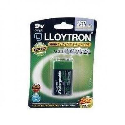 Lloytron NIMH AccuUltra Rechargeable Battery 9V 250mAh