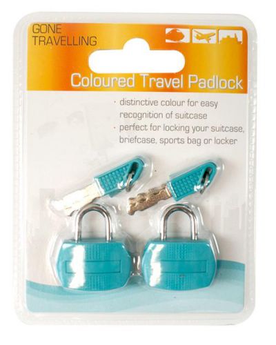 BoyzToys RY610 Gone Travellin' Twin Pack Bright Coloured Travel Luggage Padlock