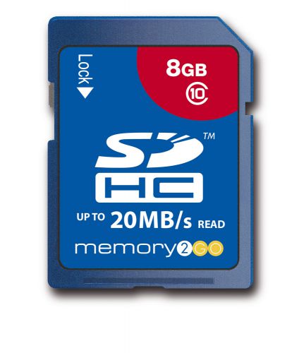 Memory2GO High Speed Class 10 8GB SD 20 Mbs Memory Card