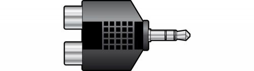 QTX 759.490UK High Quality 3.5mm Stereo Jack Plug to 2 x RCA Phono Sockets - New