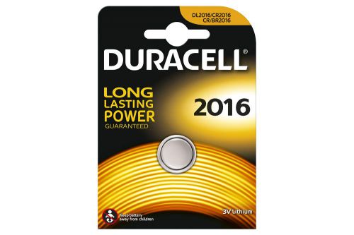 Duracell 656.992UK High Quality CR2016 Lithium Coin Cell Battery Card of 1 New