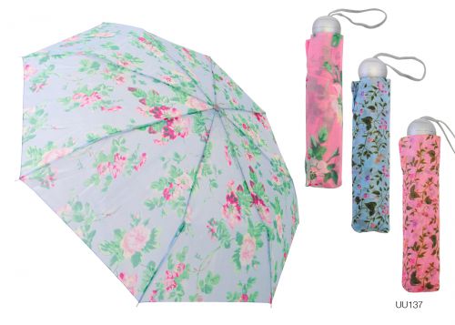 KS Brands UU0137 Umberella Supermini Handbag Size Brolly Floral Print Assorted