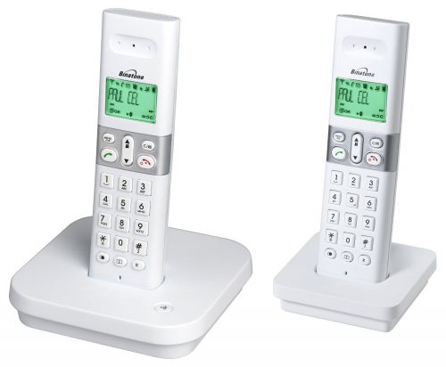 Binatone STYLE 1800 Digital Cordless Phone Twin Pack LCD Caller Display - White