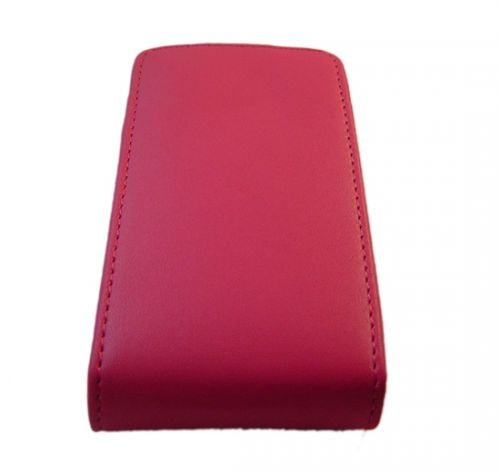 Pink Leather Flip Pouch Case Sony Ericsson Satio Phone