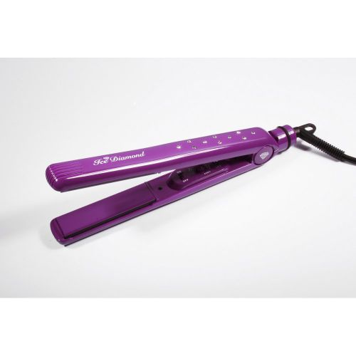 Ice Diamond Full Size Hair Straighteners 232C Variable Temp Dual Voltage Purple