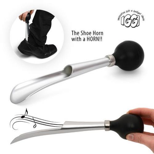 IGGI GH-30496 Novelty Fun Shoe Horn Silver / Black With Functional Horn - New