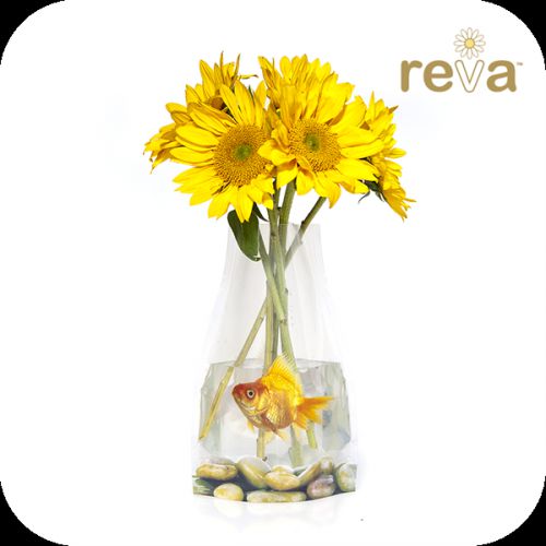 Reva Vase GH-RV2 Transparent GoldFish Themed Expanding Reusable Flower Vase