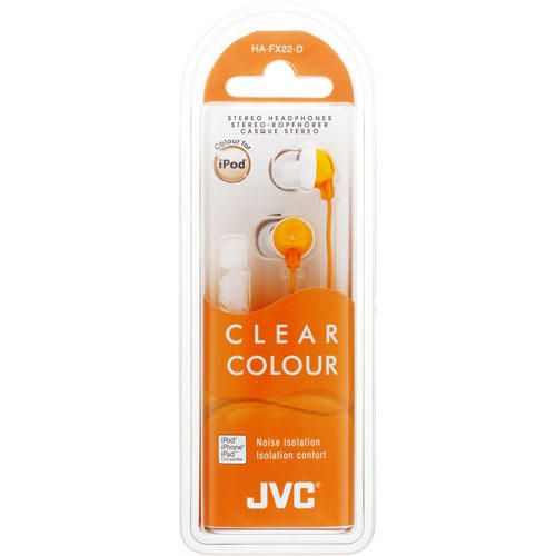 JVC HAFX22 Clear Colour Stereo In Ear Headphones Orange