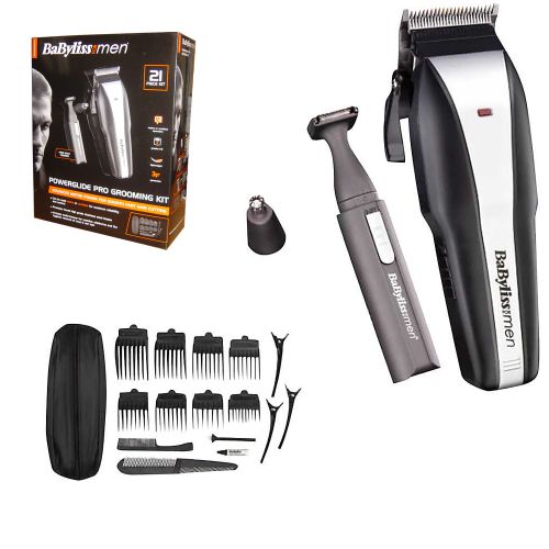 BaByliss 7499U Mens PowerGlide Corded/Cordless Hair Cuting Clipper 21 Piece Set