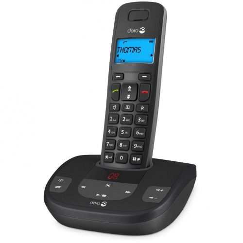 Doro Formula 8 Single Cordless Telephone Caller ID Display Answering Machine New